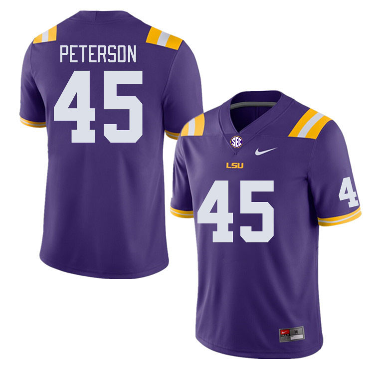 Men #45 GiVanni Peterson LSU Tigers College Football Jerseys Stitched-Purple - Click Image to Close